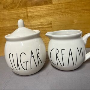 Rae Dunn White Sugar and Cream Set